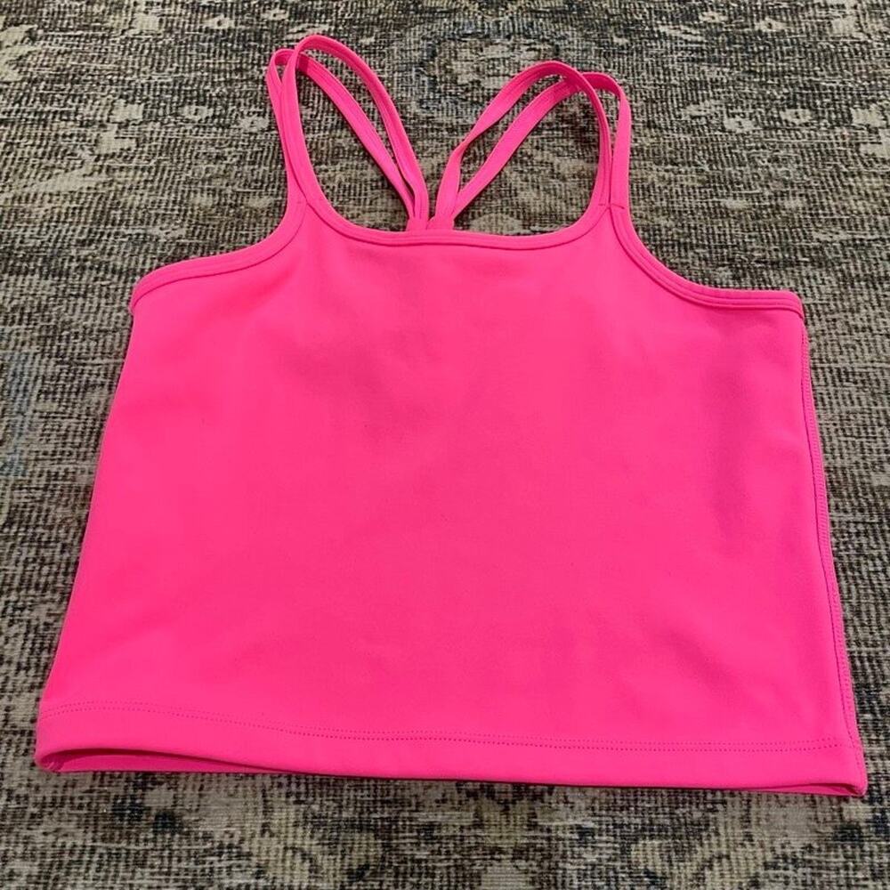 IVL Collective Neon Pink Strappy Cropped Athletic Tank Top Womens Size 6 M